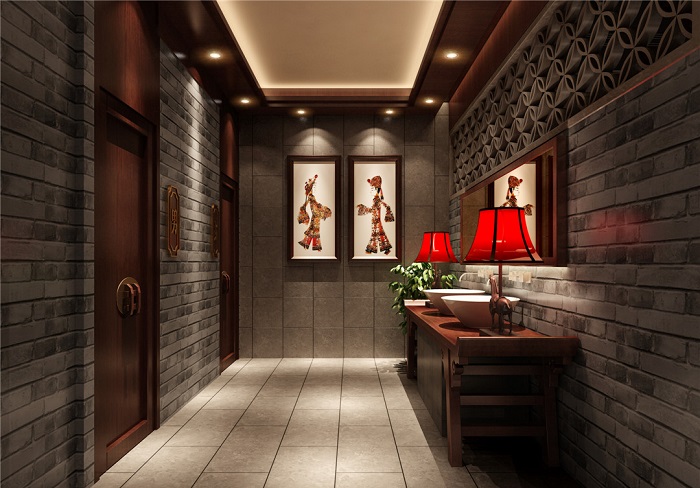 中式火锅店厕所装修设计效果图